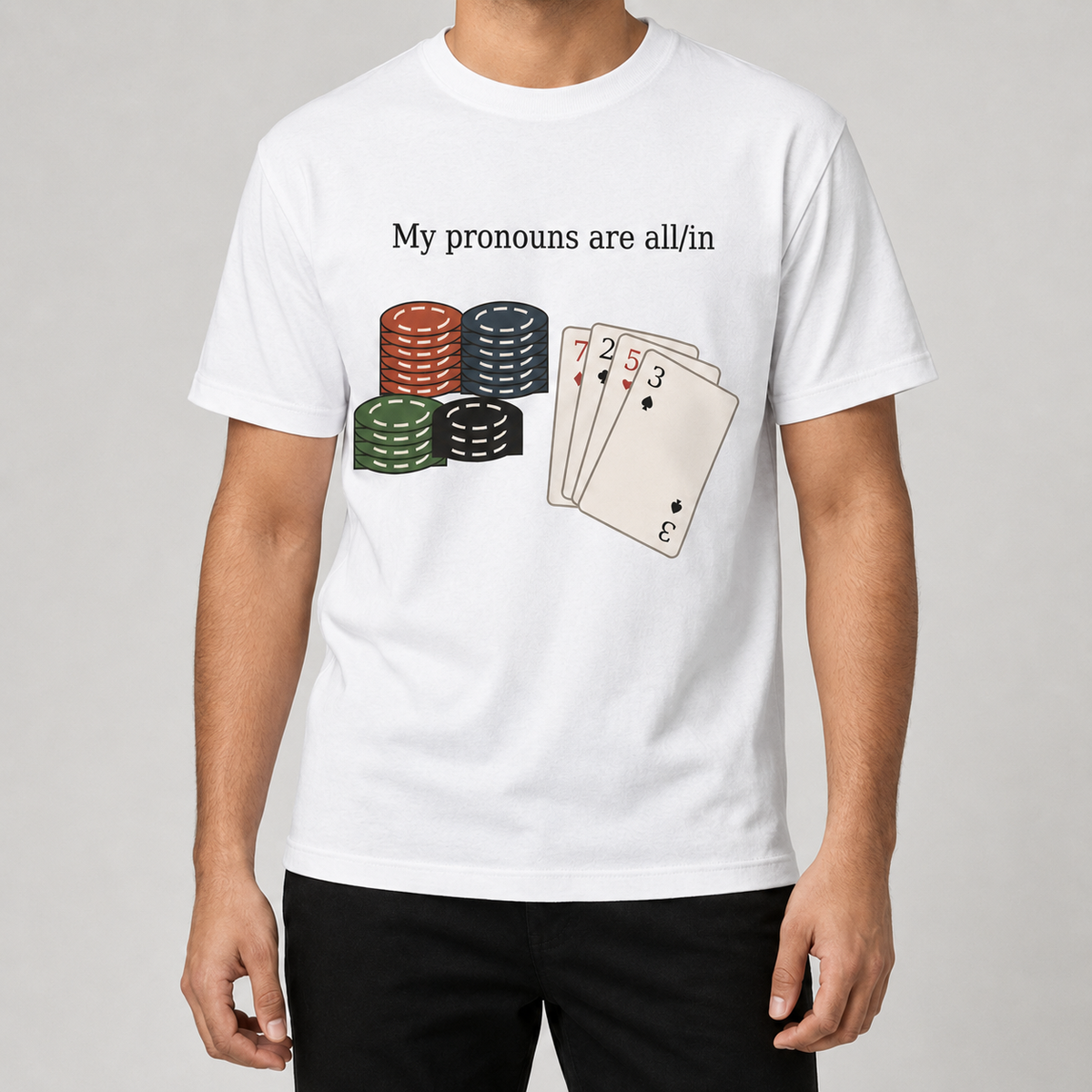ALL/IN Poker Graphic Regular-Fit T-Shirt – White