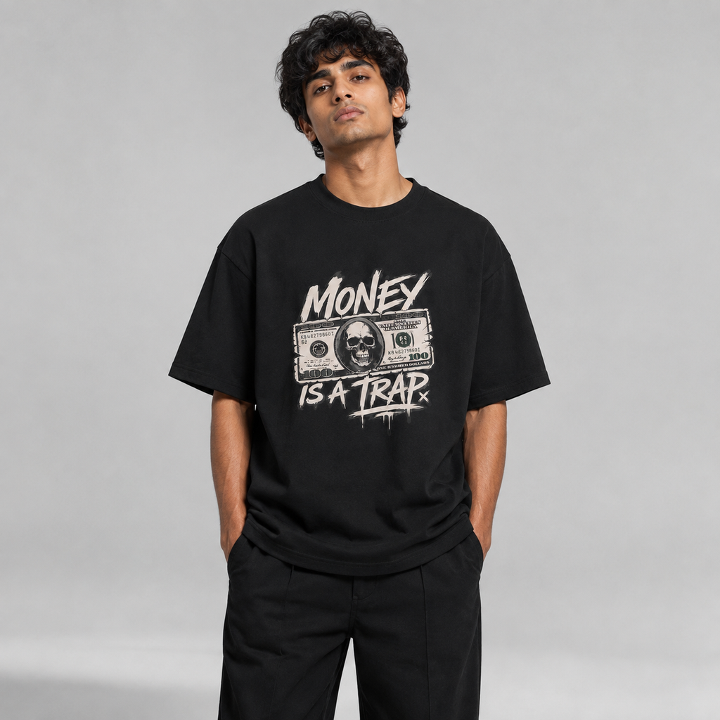Money Is a Trap Oversized T-Shirt – Black