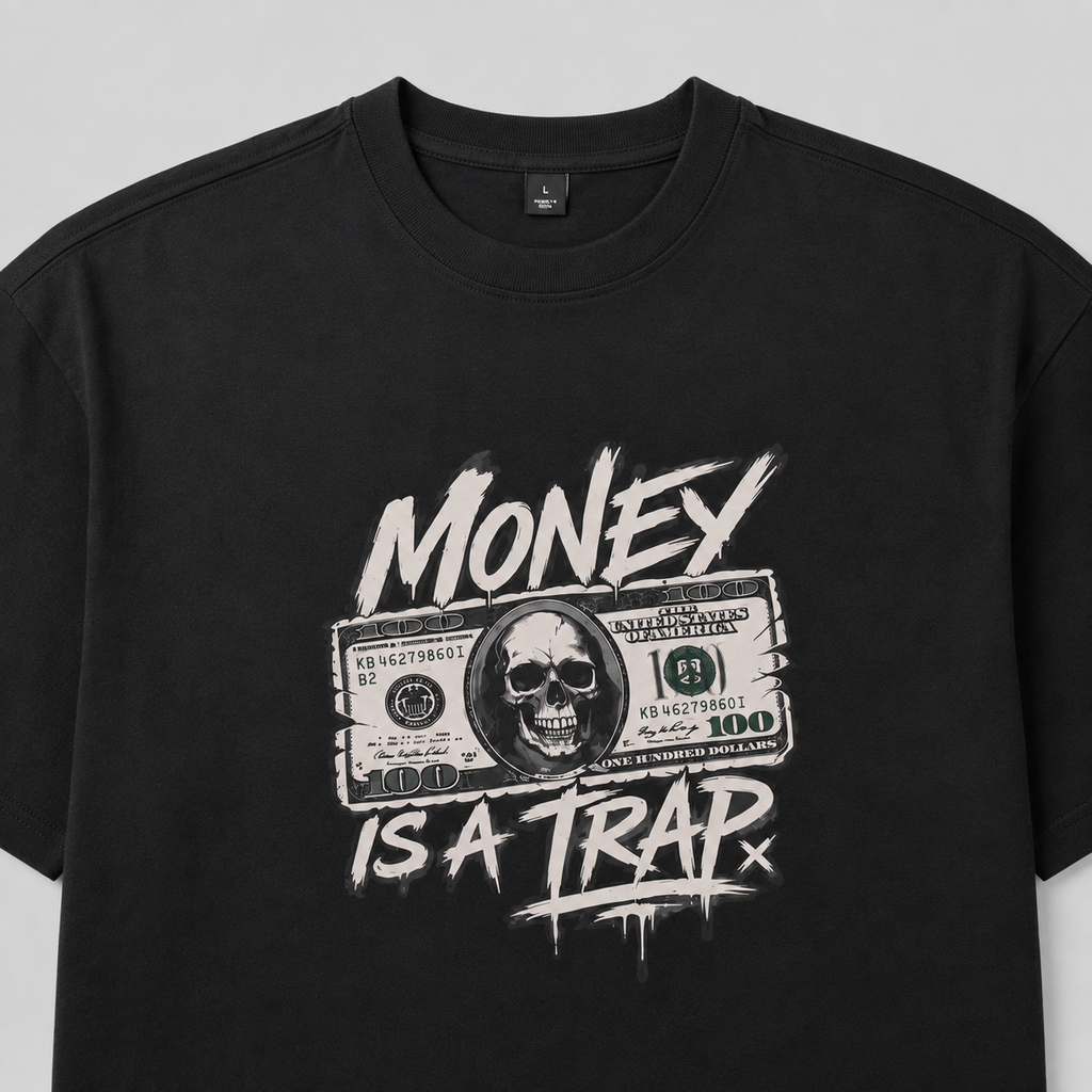 Money Is a Trap Oversized T-Shirt – Black