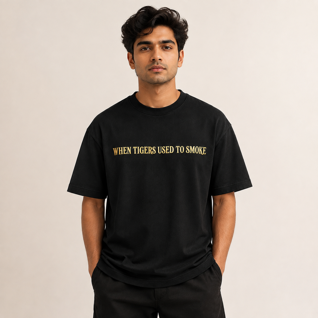 When Tigers Used to Smoke – 240 GSM Oversized T-Shirt
