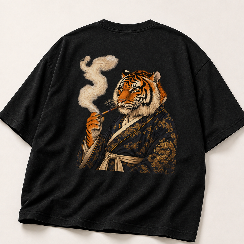 When Tigers Used to Smoke – 240 GSM Oversized T-Shirt