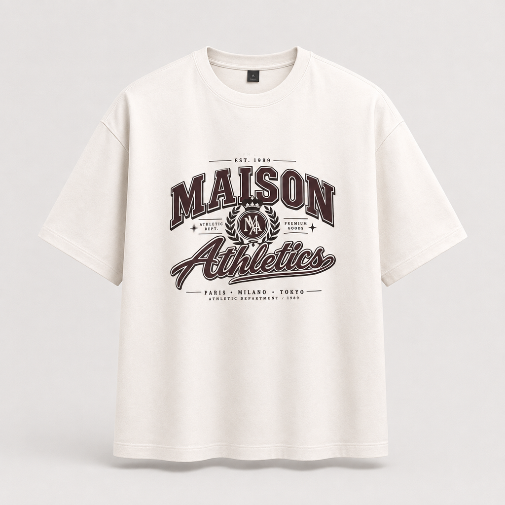 Maison Athletics Oversized T-Shirt – Off White