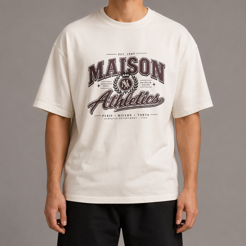 Maison Athletics Oversized T-Shirt – Off White