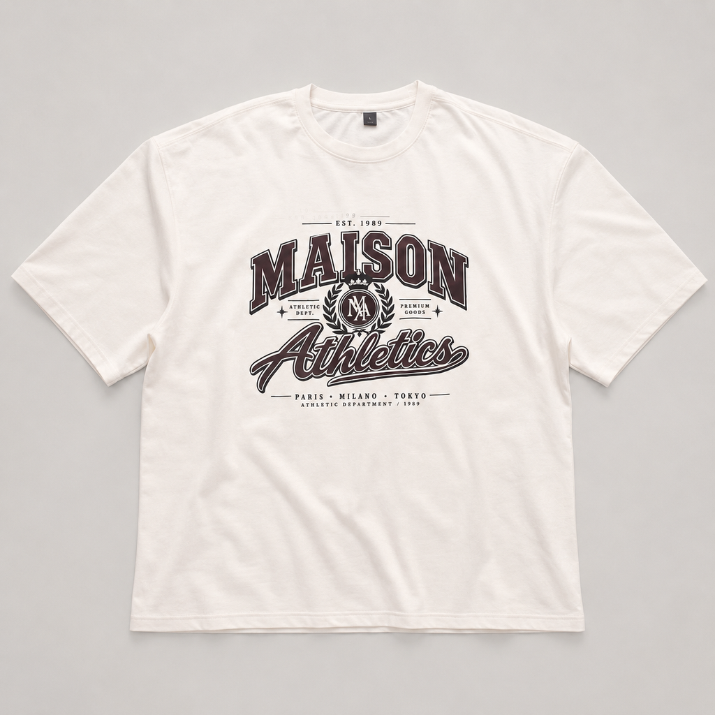 Maison Athletics Oversized T-Shirt – Off White