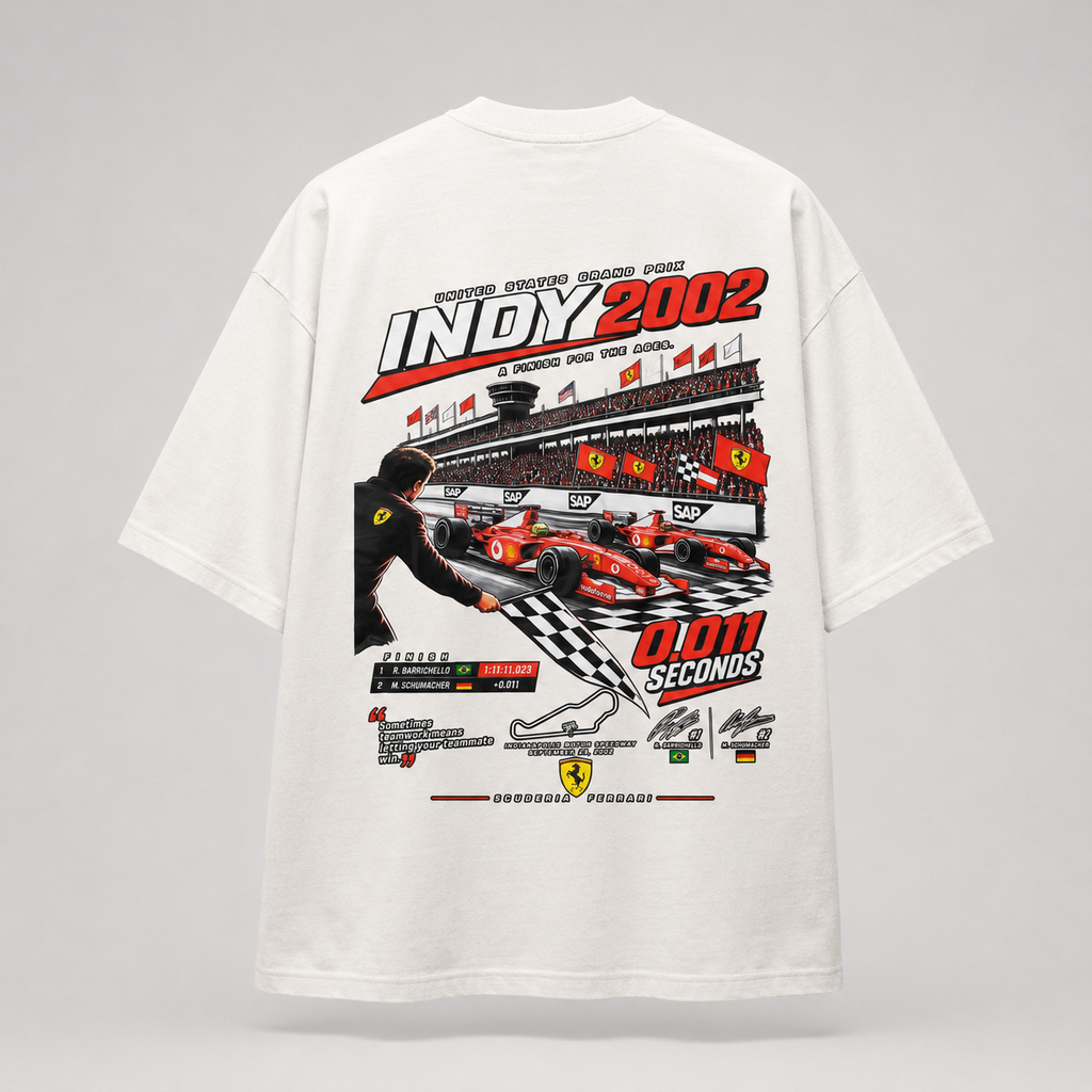 INDY 2002 Racing Oversized T-Shirt – Off - White