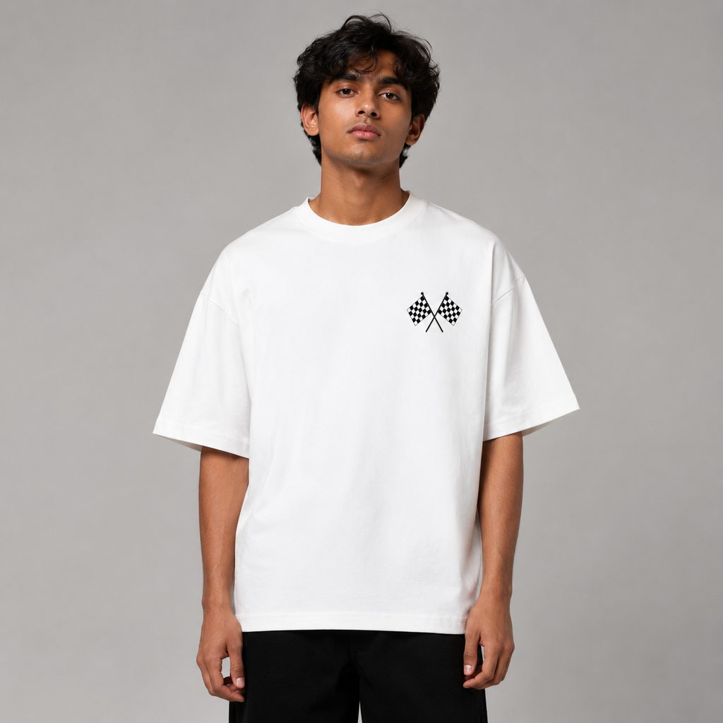 INDY 2002 Racing Oversized T-Shirt – Off - White
