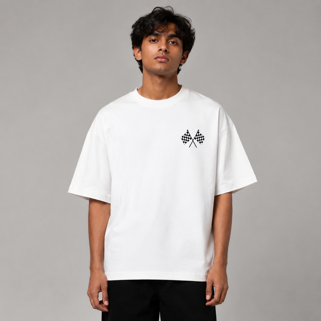 INDY 2002 Racing Oversized T-Shirt – Off - White