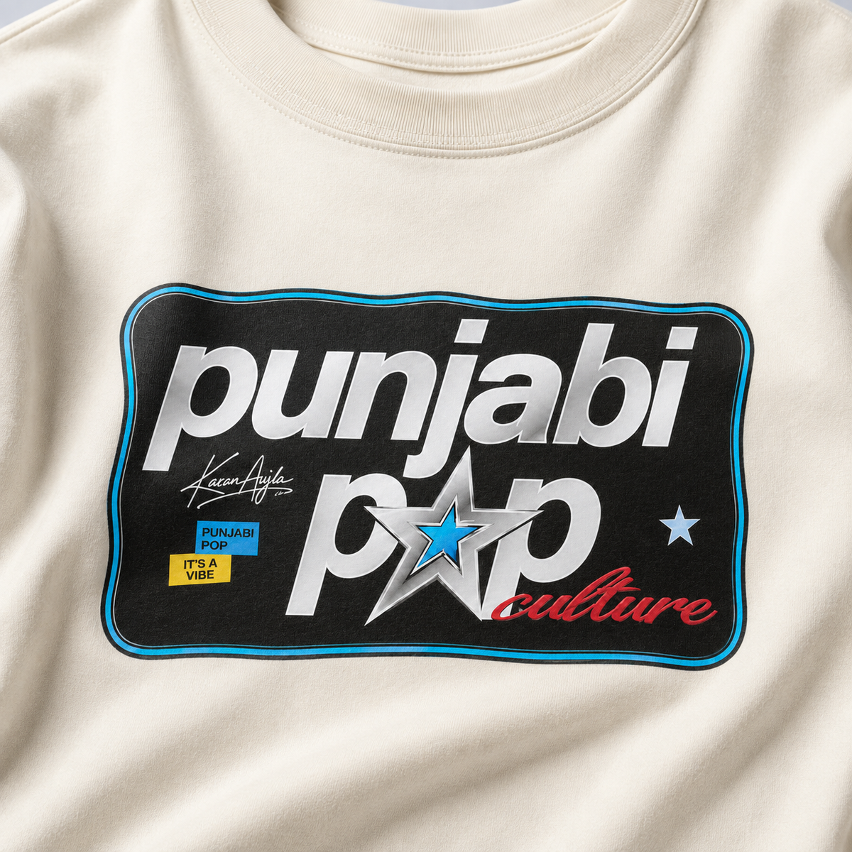 Punjabi Pop Culture Oversized T-Shirt – Creamish Off-White