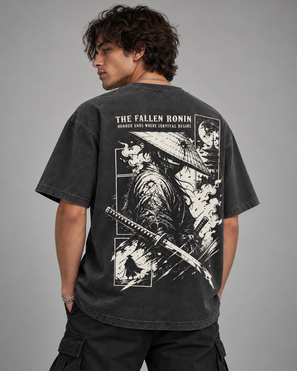 The Fallen Ronin Oversized T-Shirt – Charcoal