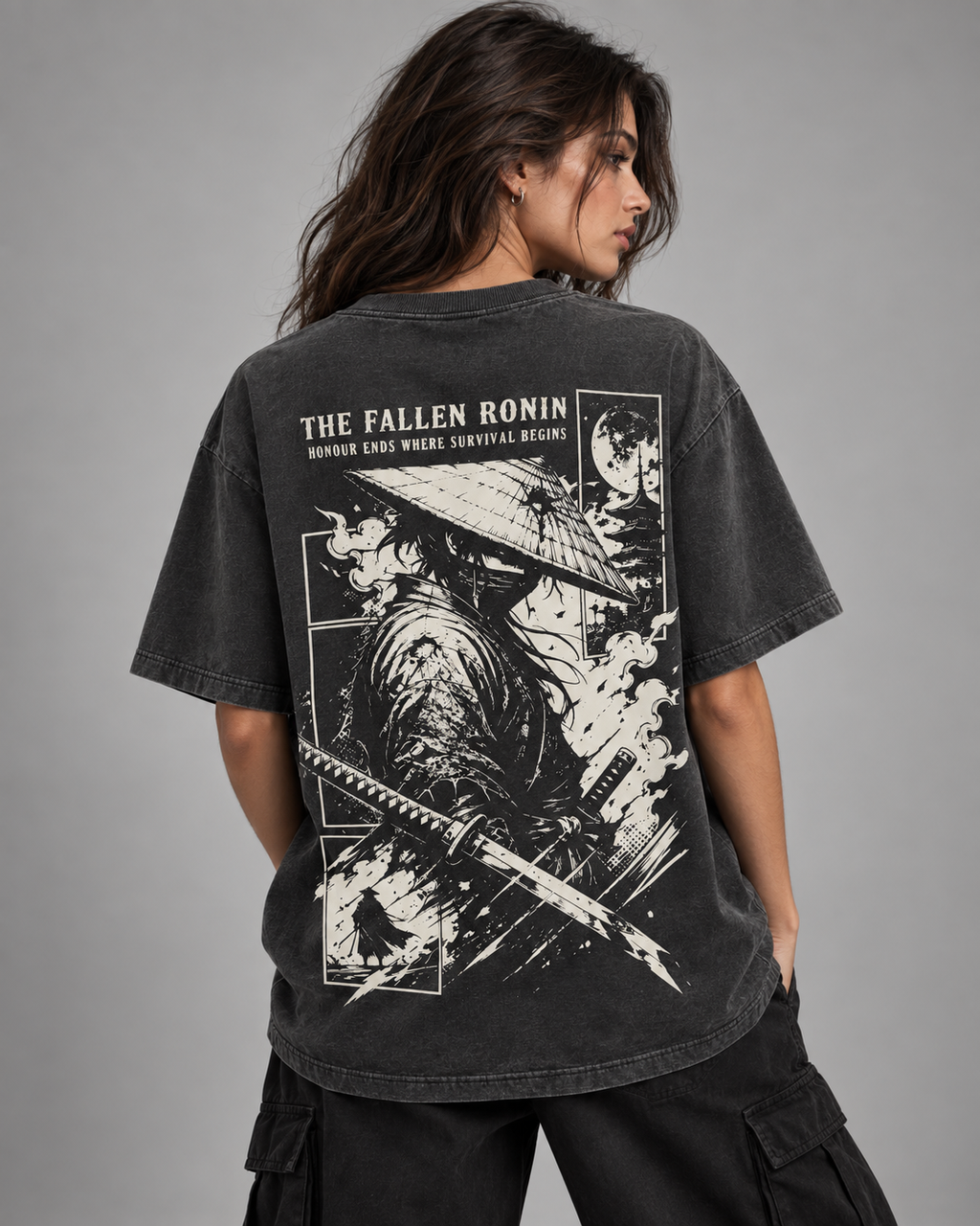 The Fallen Ronin Oversized T-Shirt – Charcoal