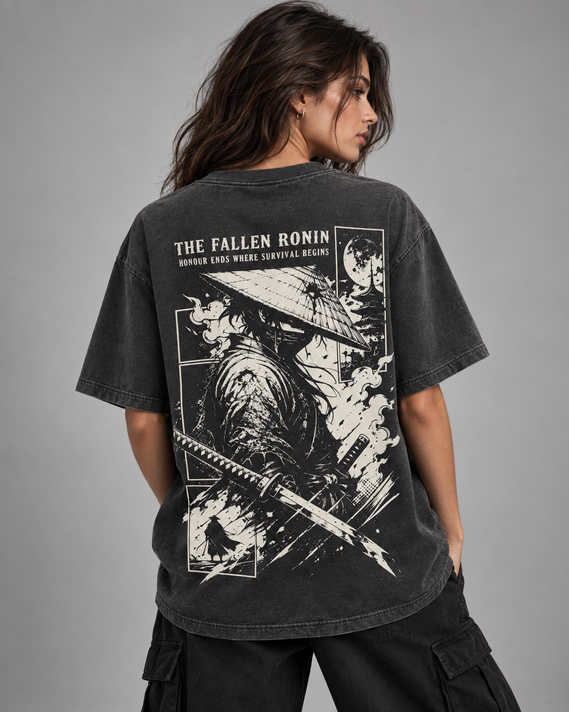 The Fallen Ronin Oversized T-Shirt – Charcoal
