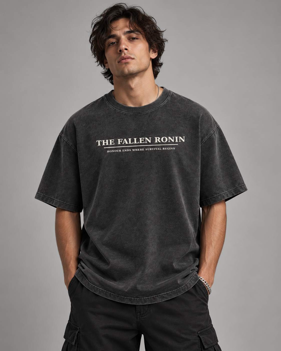 The Fallen Ronin Oversized T-Shirt – Charcoal