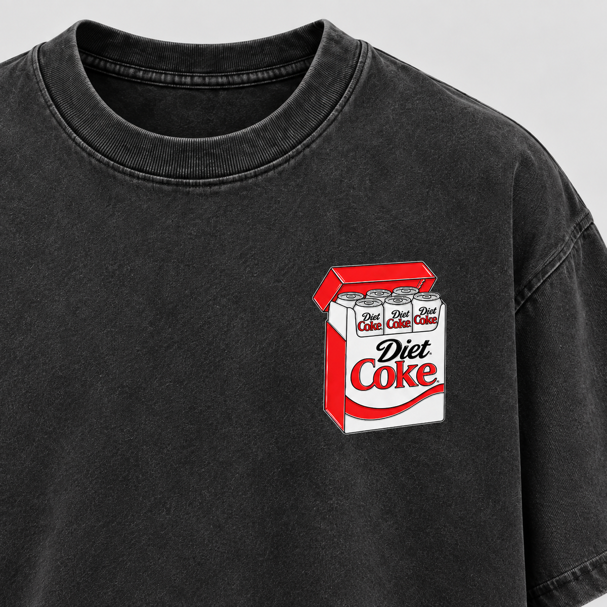 Diet Coke Vintage Pack Oversized T-Shirt – Washed Charcoal