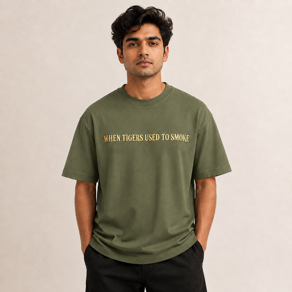 When Tigers Used to Smoke – 240 GSM Oversized T-Shirt
