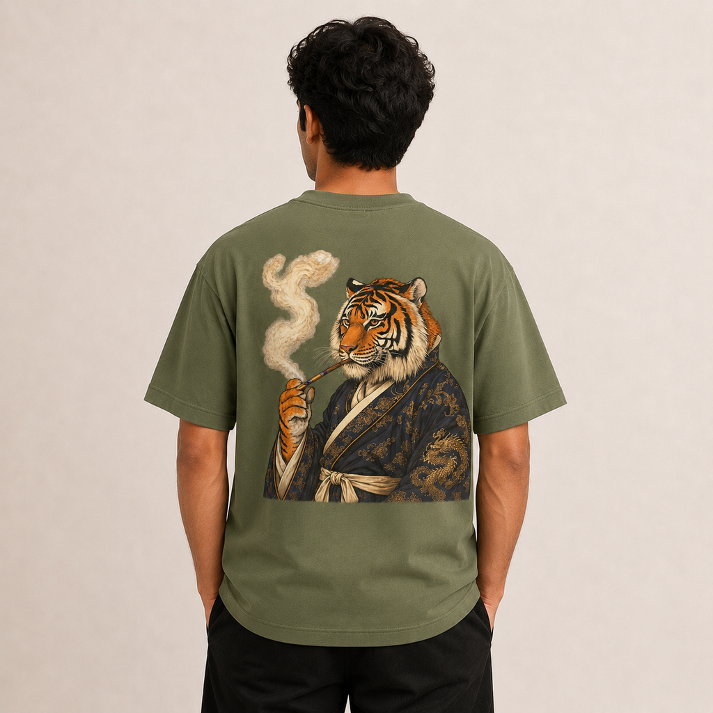 When Tigers Used to Smoke – 240 GSM Oversized T-Shirt