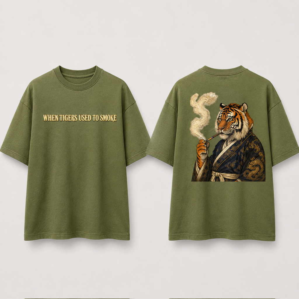 When Tigers Used to Smoke – 240 GSM Oversized T-Shirt