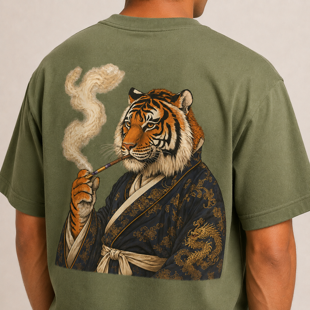When Tigers Used to Smoke – 240 GSM Oversized T-Shirt